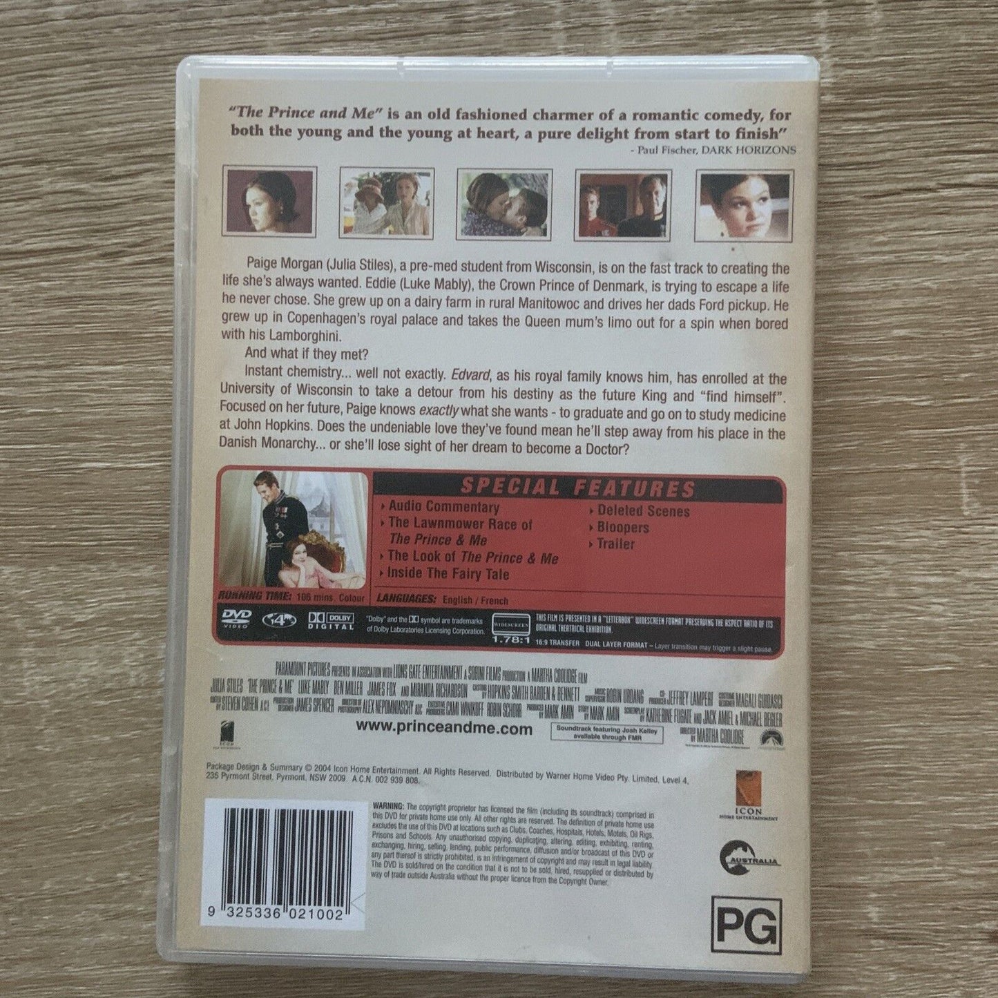 DVD THE PRINCE & ME Fairytale Movie Special Features Ex Rental Romcom Romance