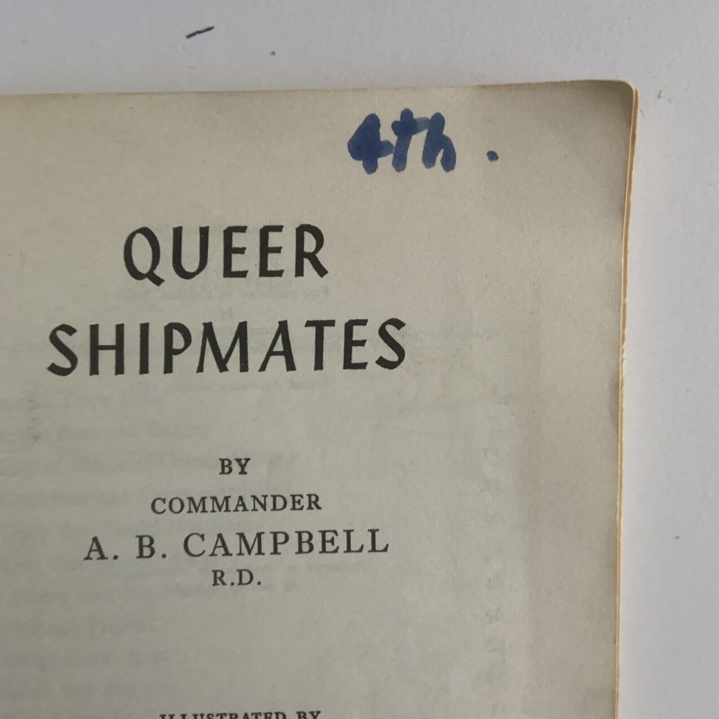 PB Book QUEER SHIPMATES by Commander A B Campbell Sailors Vintage 1962