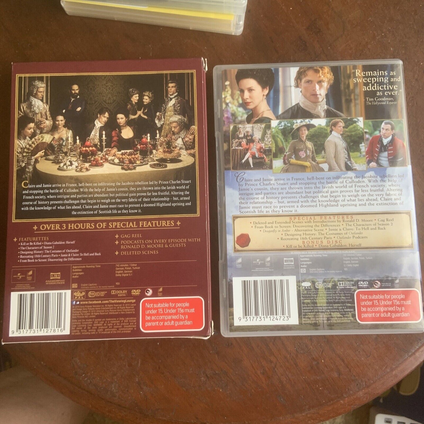 DVD OUTLANDER Season 2 Slip Case 6 X DVDS 2016 R 2 4 5 Reversible Character Card