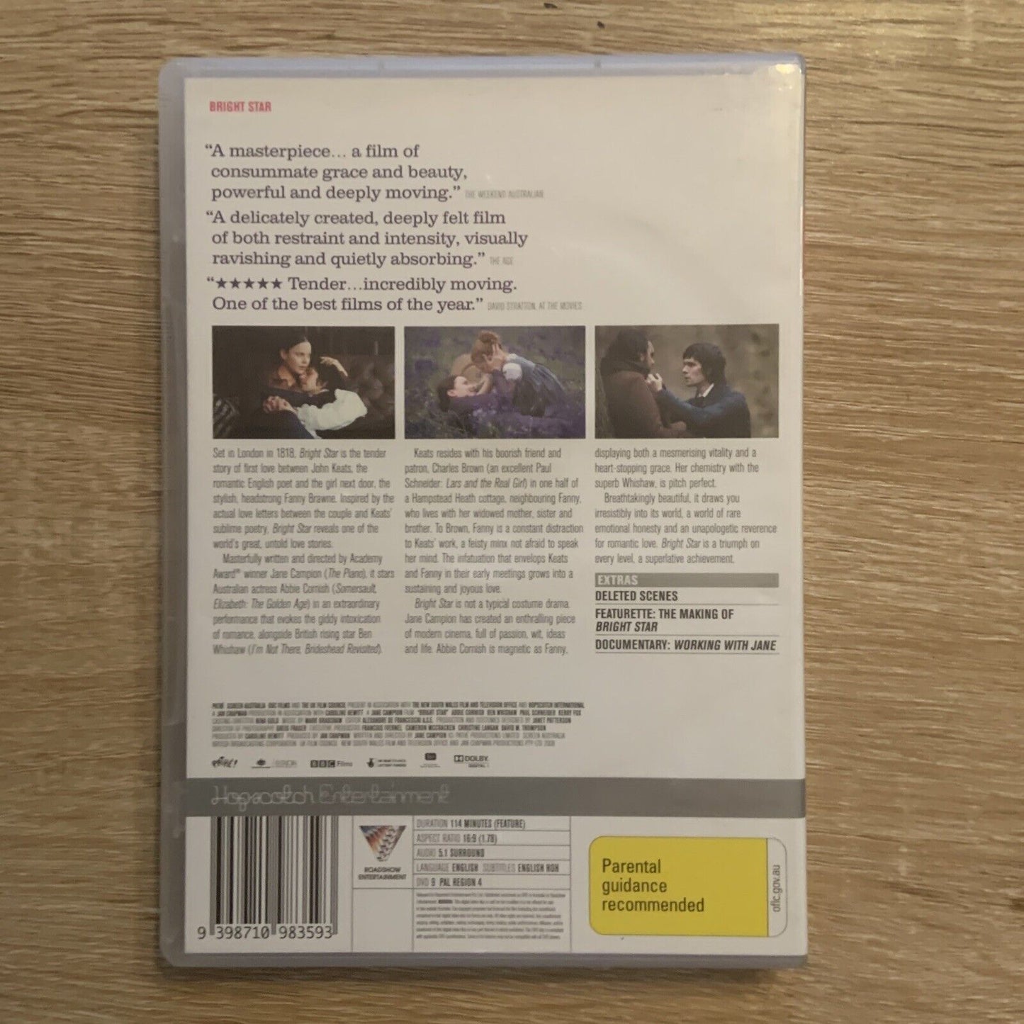 DVD Bright Star 2009  Abbie Cornish Australia Movie EX Rental Like New