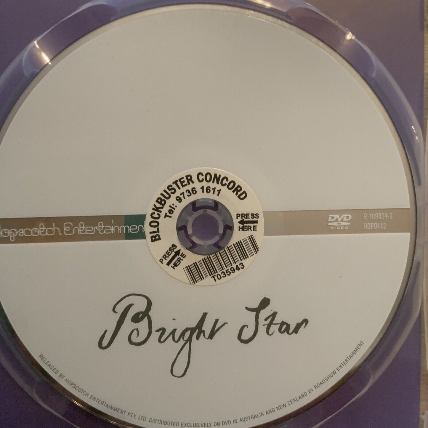 DVD Bright Star 2009  Abbie Cornish Australia Movie EX Rental Like New
