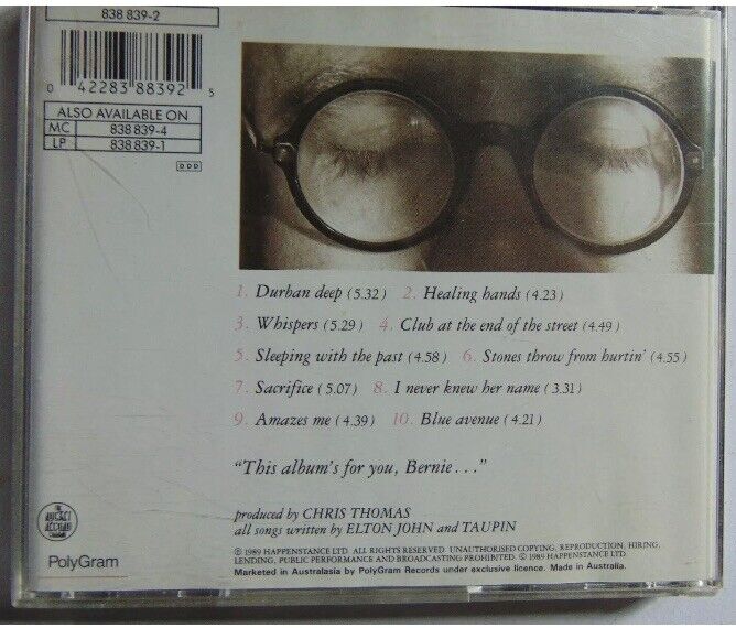CD Elton John Sleeping With The Past 1989 Audio Music Album