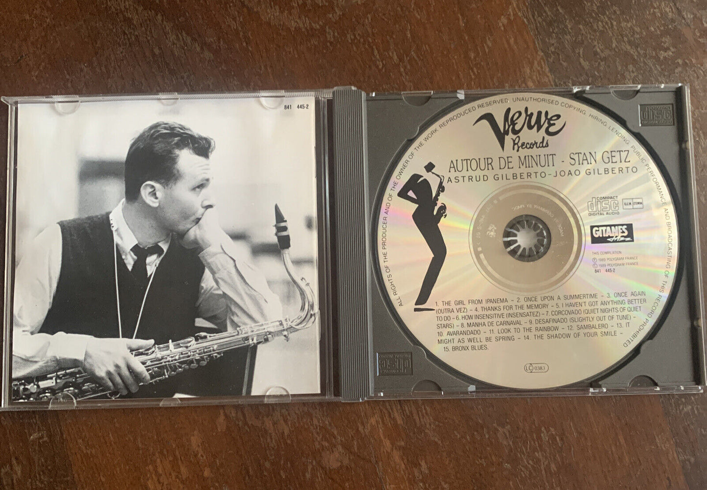 CD STAN GETZ Autour de Minuit 1992 Music Album Gitanes Jazz Astrud Joao Gilberto