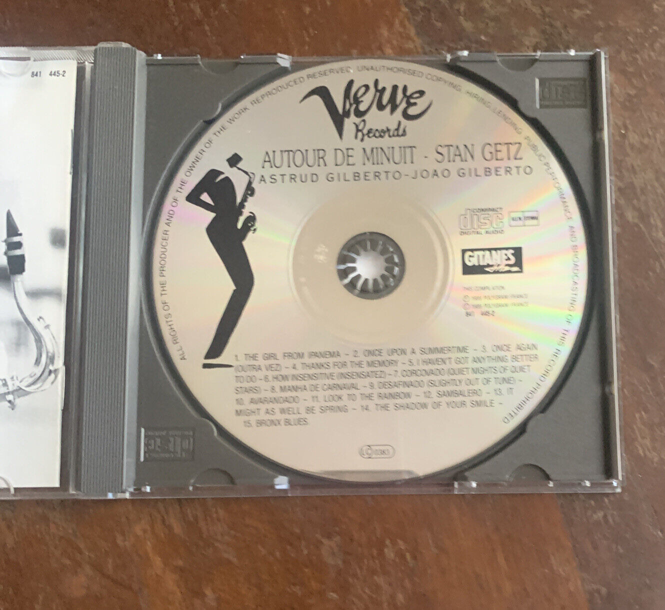 CD STAN GETZ Autour de Minuit 1992 Music Album Gitanes Jazz Astrud Joao Gilberto