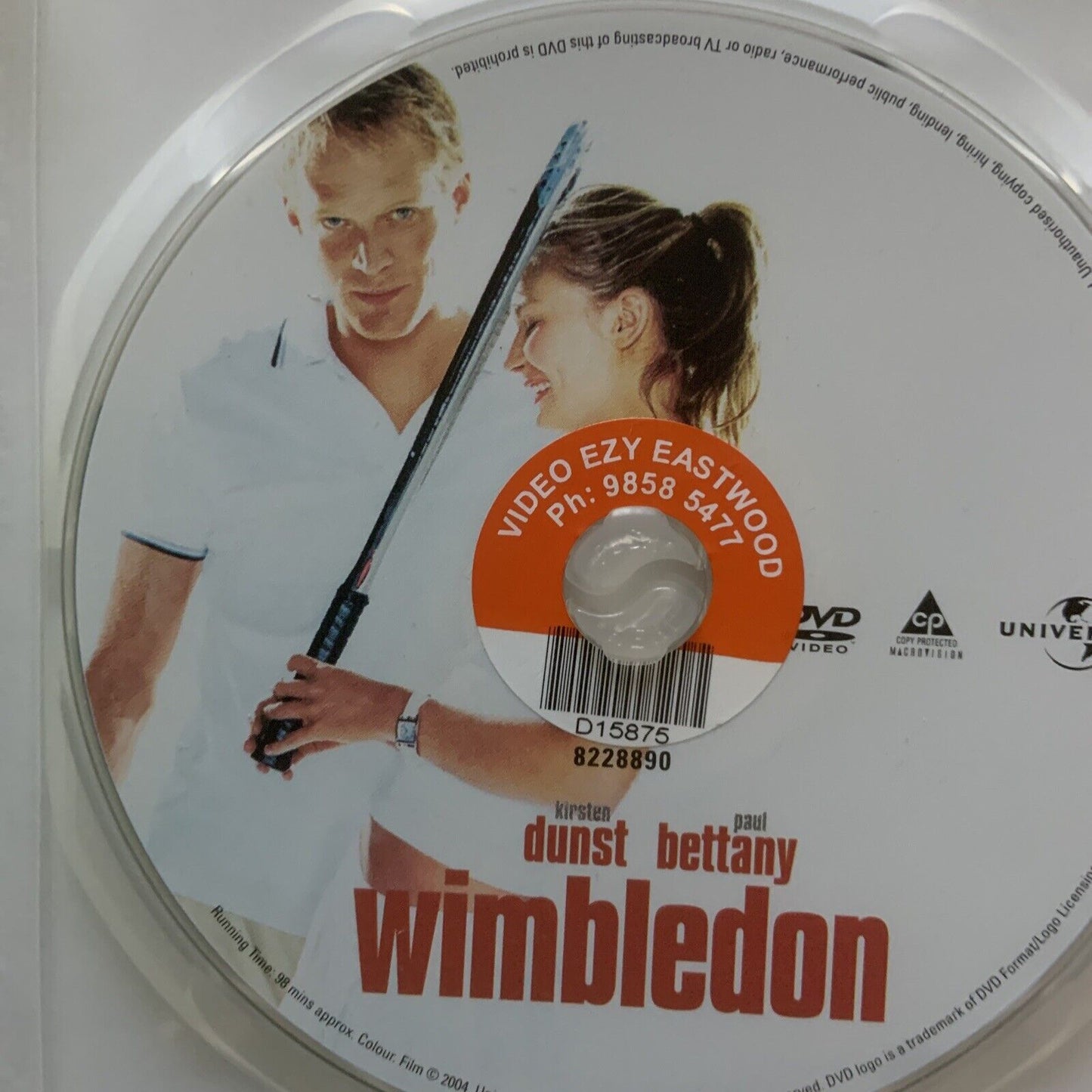 DVD WIMBLEDON Movie Paul Bettany Kirsten Dunst Tennis Romance Ex Rental