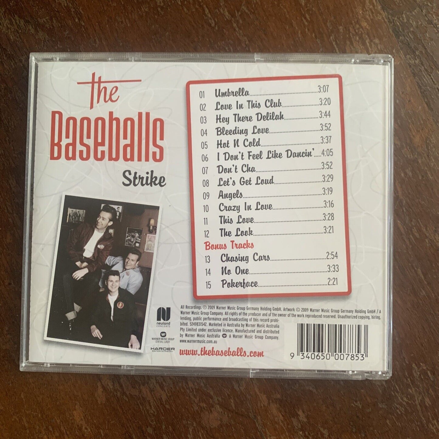 CD The Baseballs Strike BOSCA Audio Music Album 2009 Warner Music Pop Rare