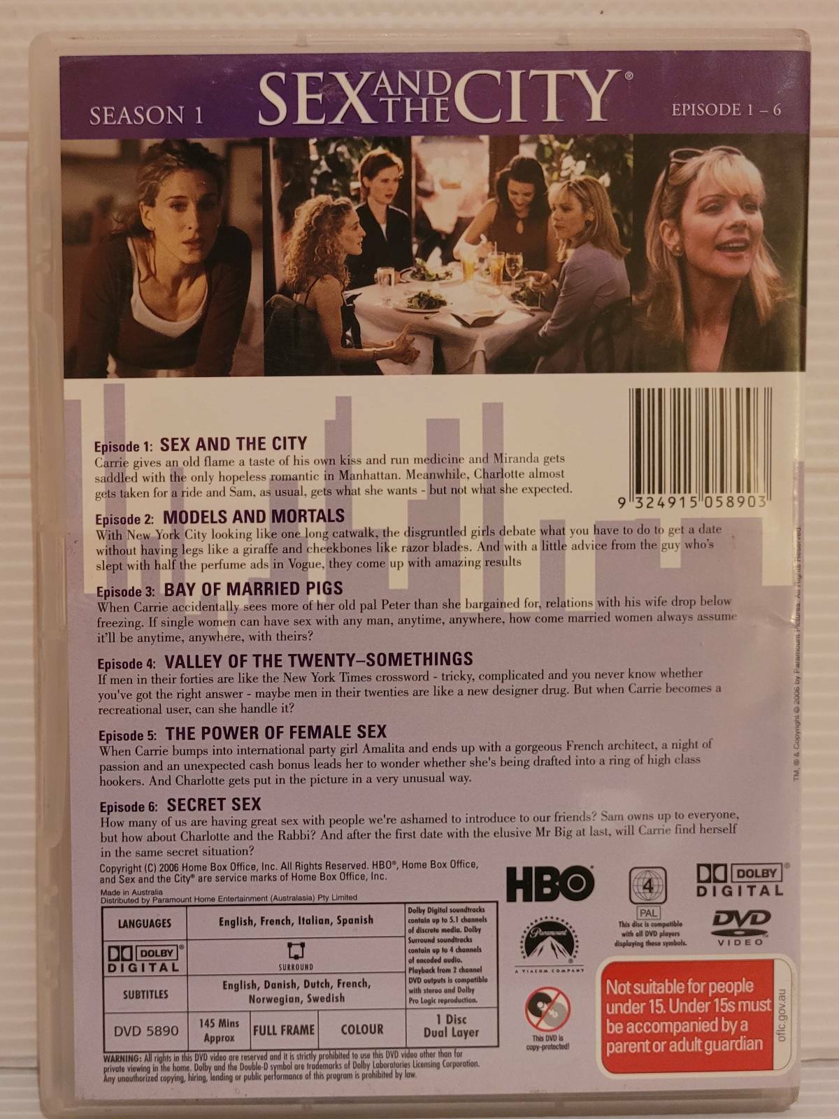 DVD SEX AND THE CITY Season 1 Episode 1 - 6   TV Series Love Relationships