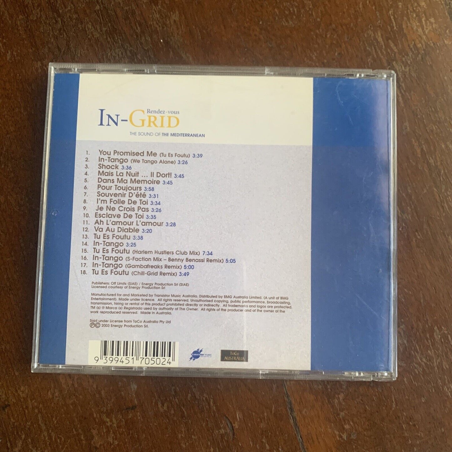 CD In-Grid Rendez-vous The Sound Of The Mediterranean 2003 Music Audio In Grid
