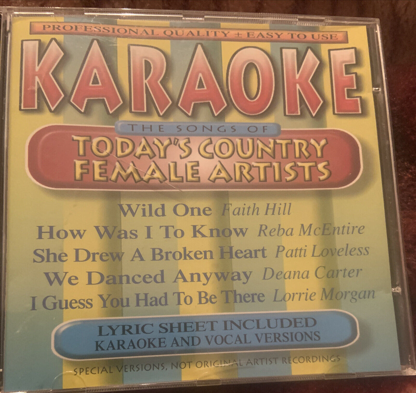 CD KARAOKE The Songs of Today's Country Female Artists Music Album