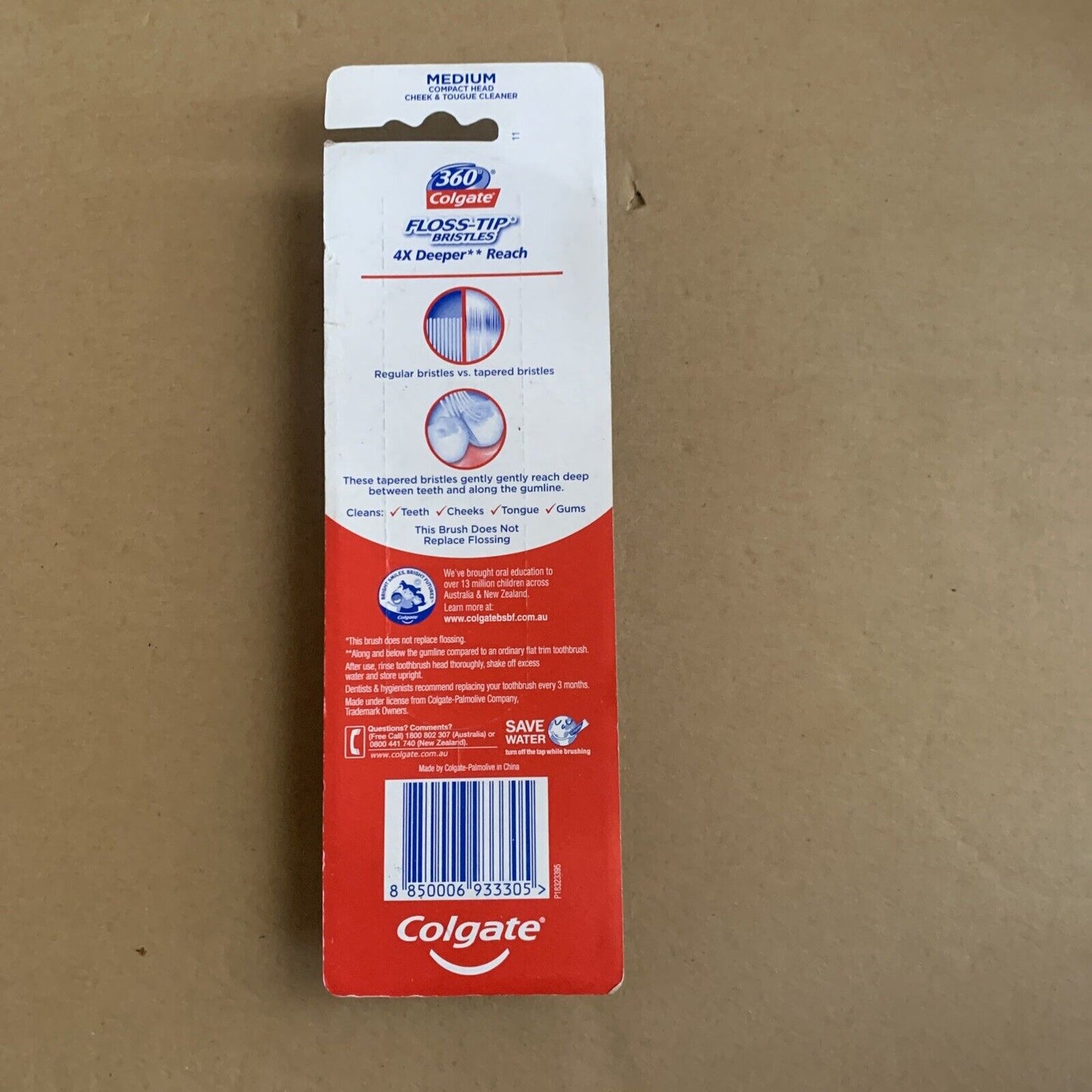 COLGATE 3X Toothbrush 360 WHOLE MOUTH CLEAN MEDIUM Pack Sealed NEW