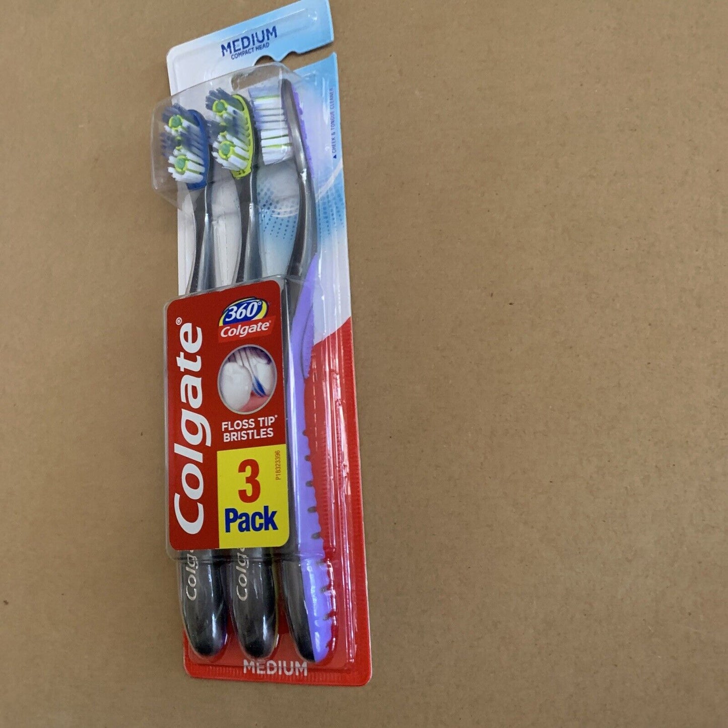 COLGATE 3X Toothbrush 360 WHOLE MOUTH CLEAN MEDIUM Pack Sealed NEW