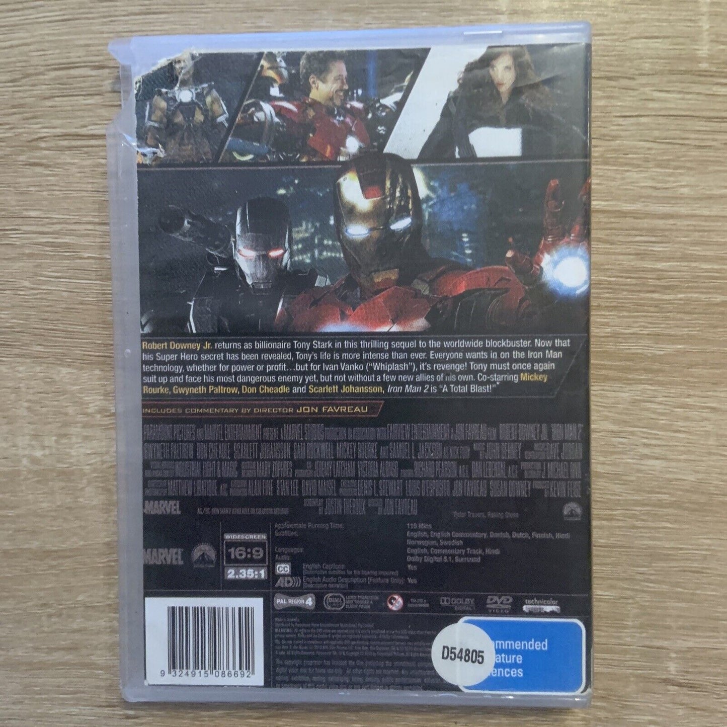 DVD IRON MAN 2 Marvel Studios Movie Samuel L. Jackson Robert Downey Jr Don Chea