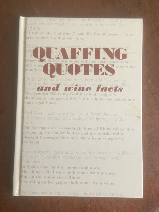 HC Quaffing Quotes and wine facts Small BOOK 1984 Watermark Press Chris Foulkes