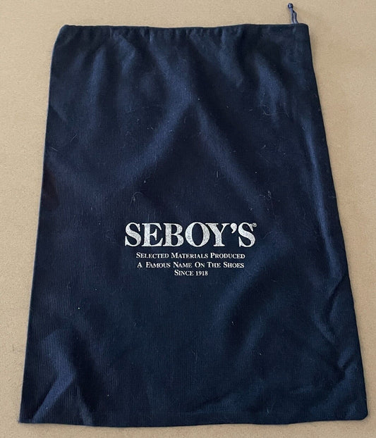 DustBag SEBOY'S SHOES Navy Blue Fabric Dustcover Shoe Bag Drawstring Seboys NEW