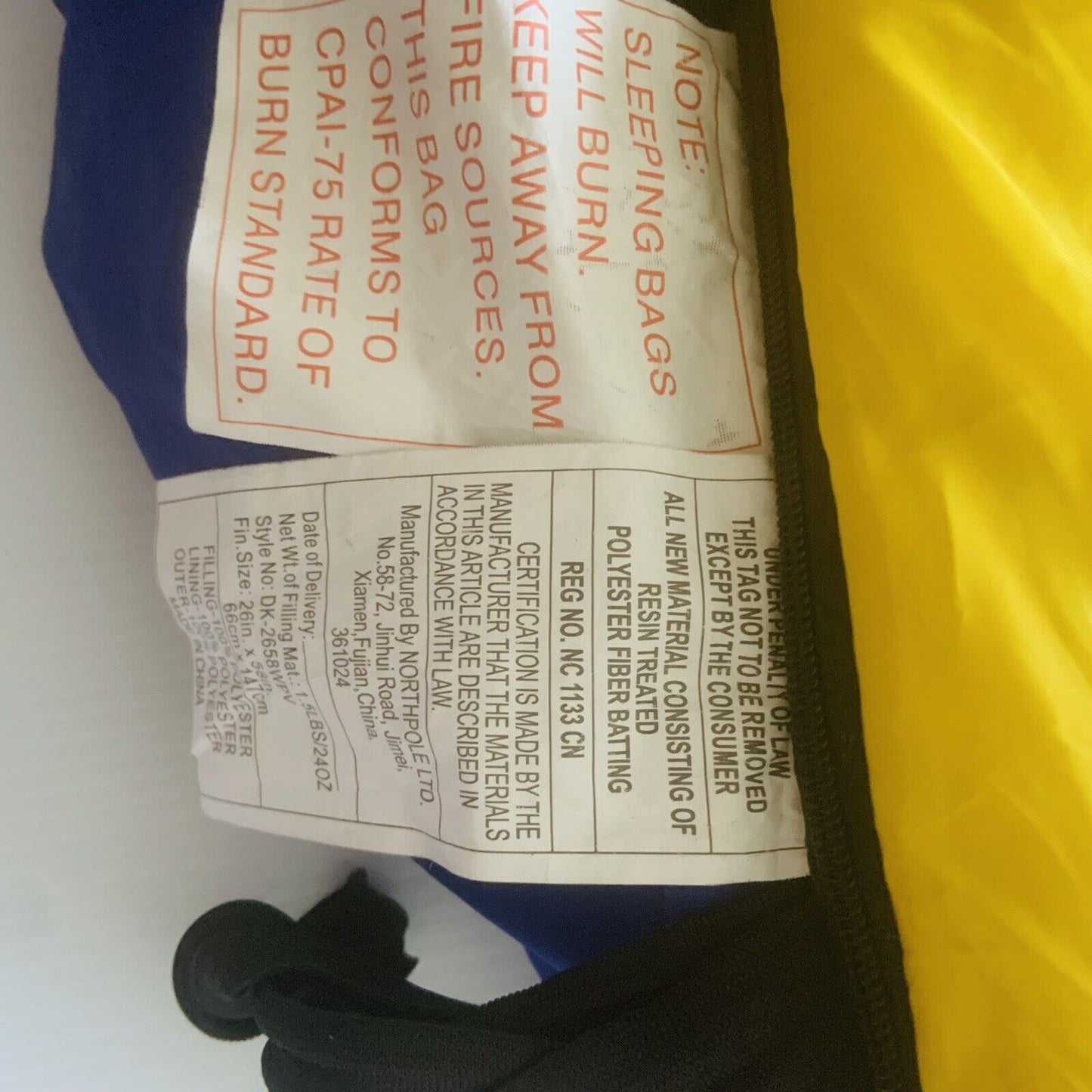 SLEEPING BAG NORTHPOLE Outdoor Suit 66 x147cm Armholes Zip Base Headrest Hood