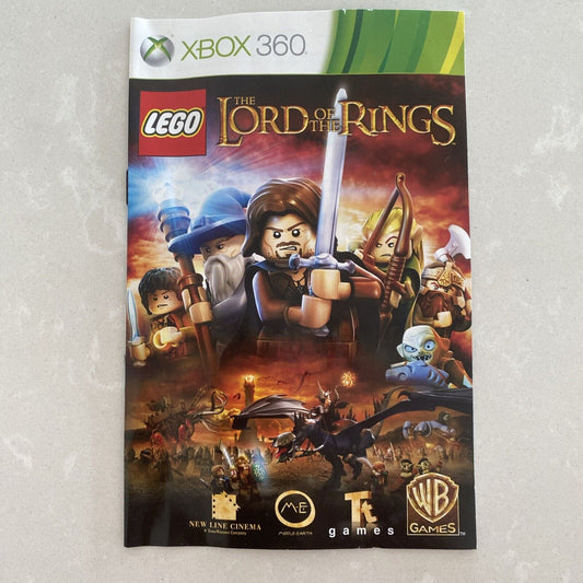MANUAL ONLYXbox 360 Lord Of The Rings Instruction  ME TT Games WB New Line 2012