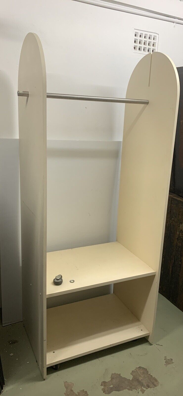 Clothes Rail Rack Shop Display Melamine  Garment Stand Open Wardrobe Castors