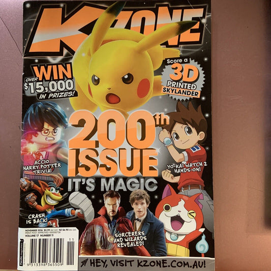 Kids Magazine K-ZONE Vol 17 No 12 200th Issue It’s Magic Video Game Guide 2016