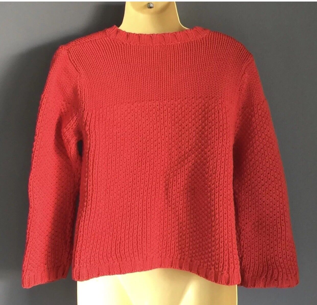 Girls GRAIN DE BLE Cardigan Red Cotton Knit Sweater Size 36 mths 3 Yrs French