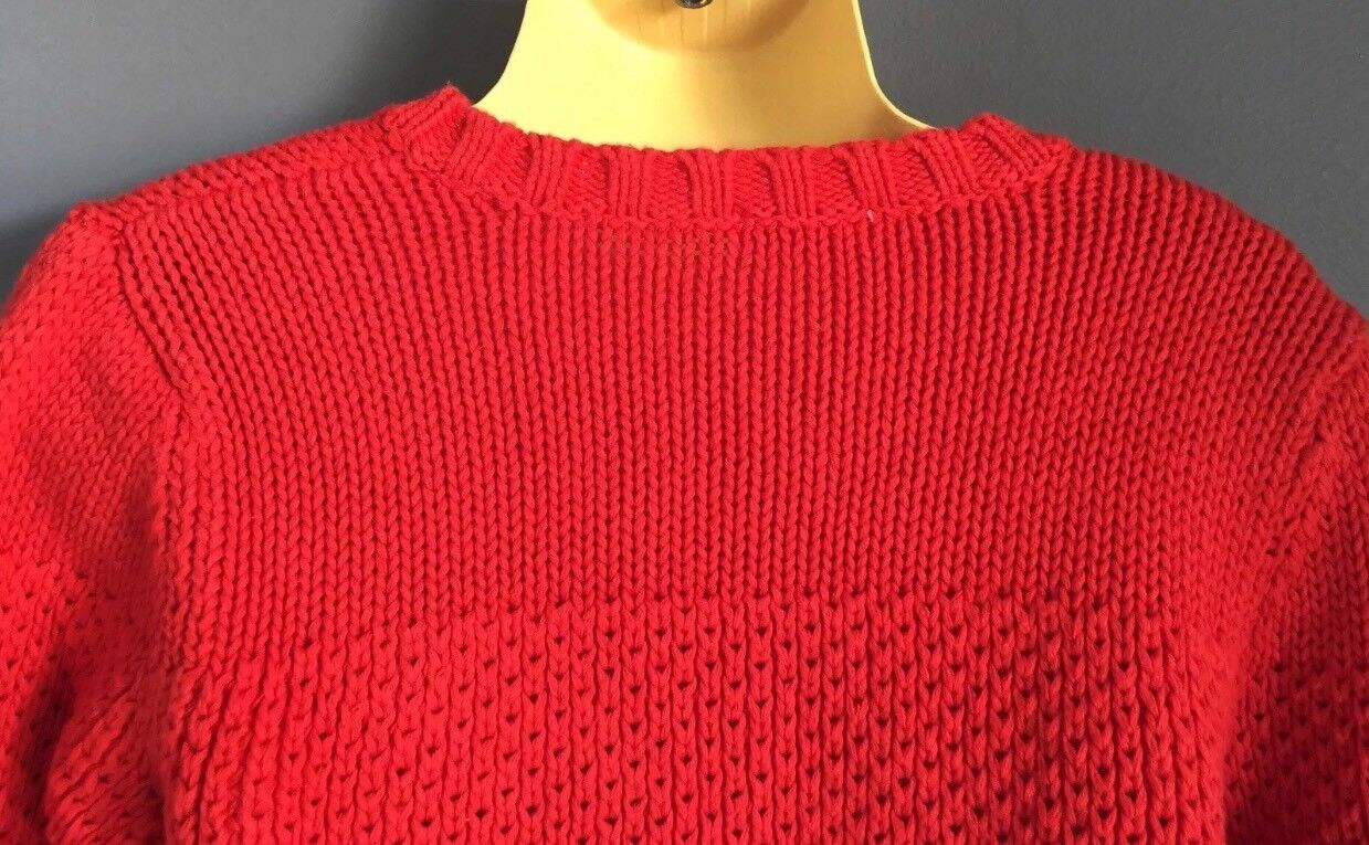 Girls GRAIN DE BLE Cardigan Red Cotton Knit Sweater Size 36 mths 3 Yrs French
