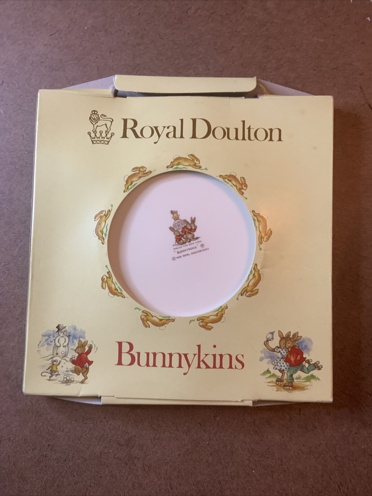 BUNNYKINS Plate Celebrate Your Christening 1980s Gift Box NEW Baby ROYAL DOULTON