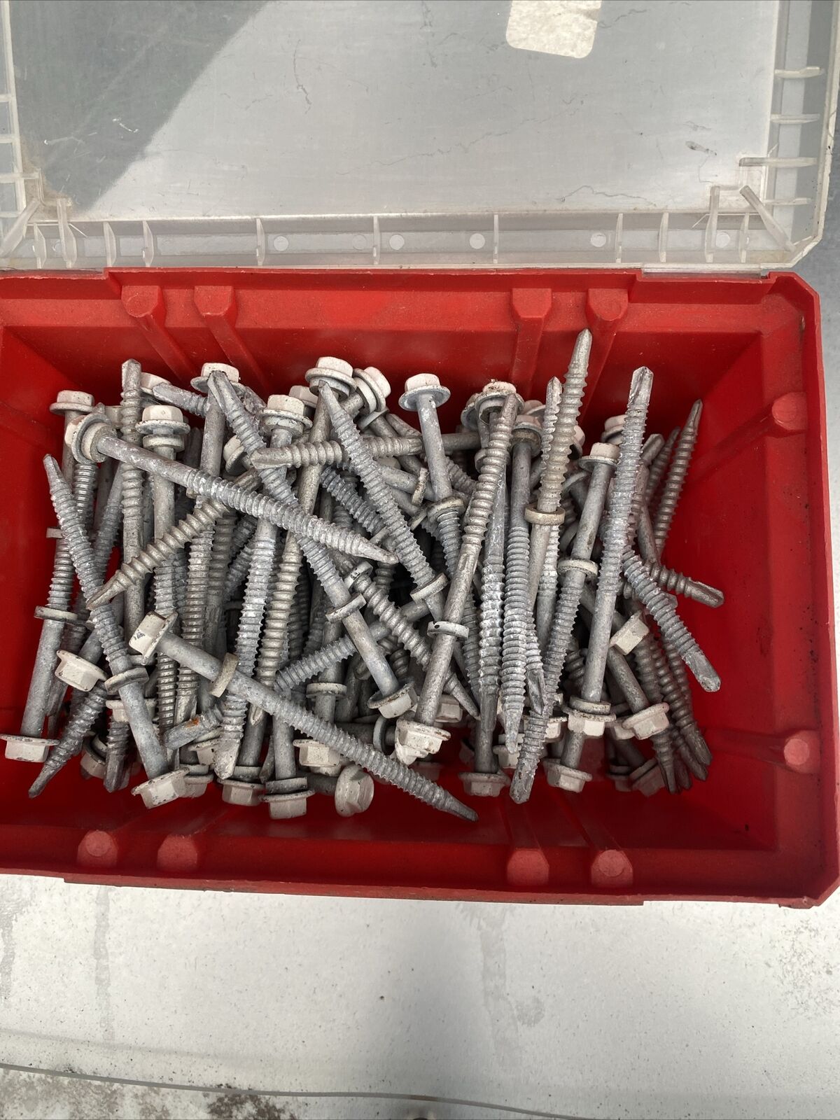 HEX HEAD Self Drill Screws W Washer Galvanised 12-14 x 95mm Box of 150 NOS
