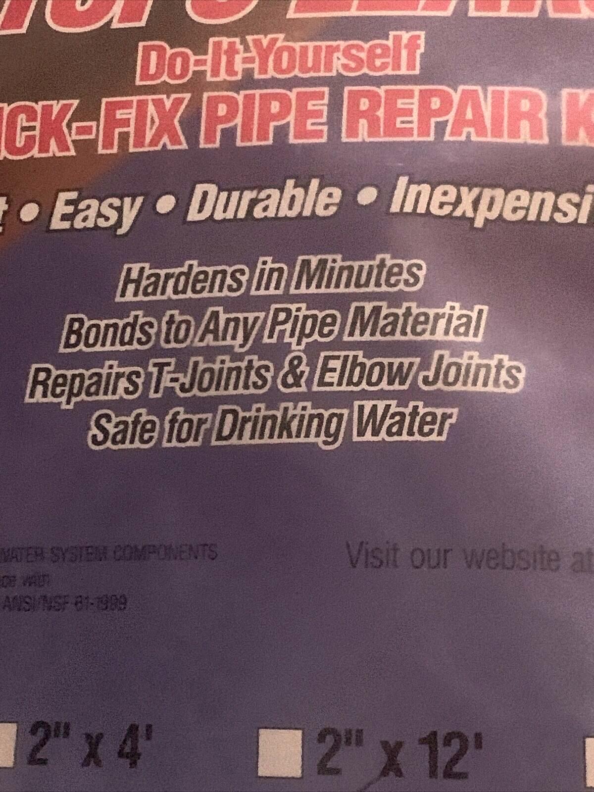 PIPE WRAP 4" Wide Quick-Fix Pipe Repair Kit Stops Leaks in Minutes DIY 12 Feet