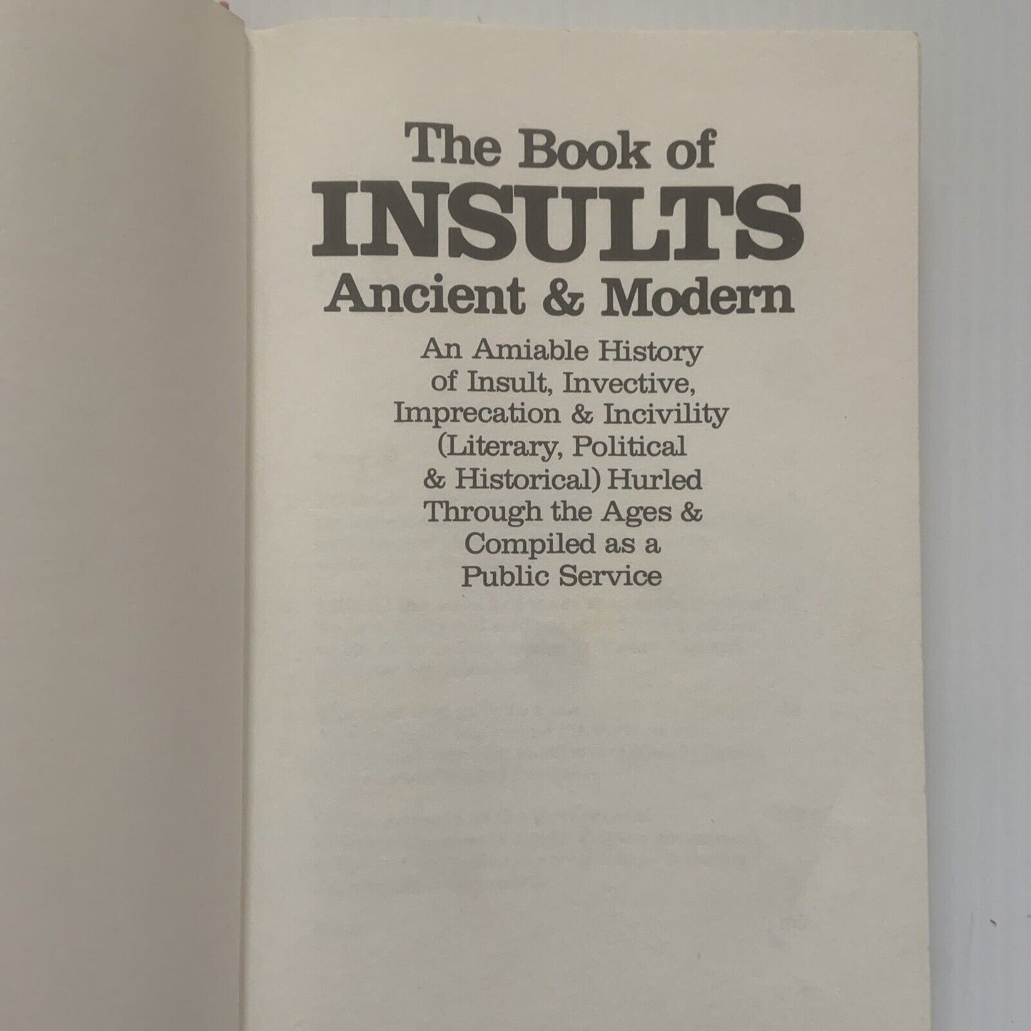 Complete Book of Insults Ancient & Modern Nancy McPhee Bumper Volume + 2nd Book