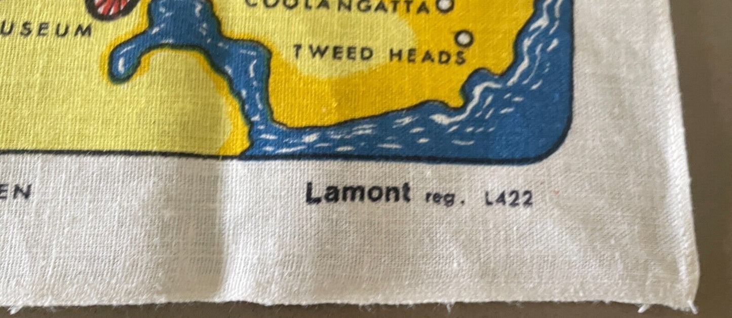 Tea Towel Vintage Souvenir  GOLD COAST Queensland Coast Water Sports Print NEW