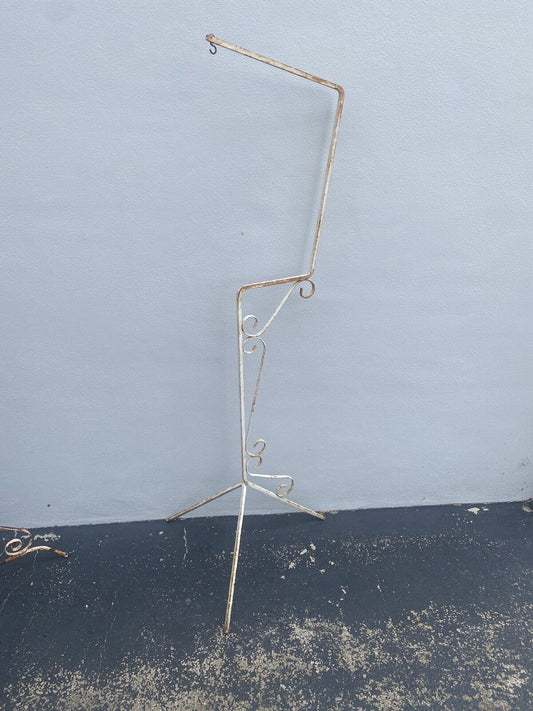Rustic BIRD CAGE STAND Wrought Iron Hanging Plant H 137cm 50cm Top Square Ornate