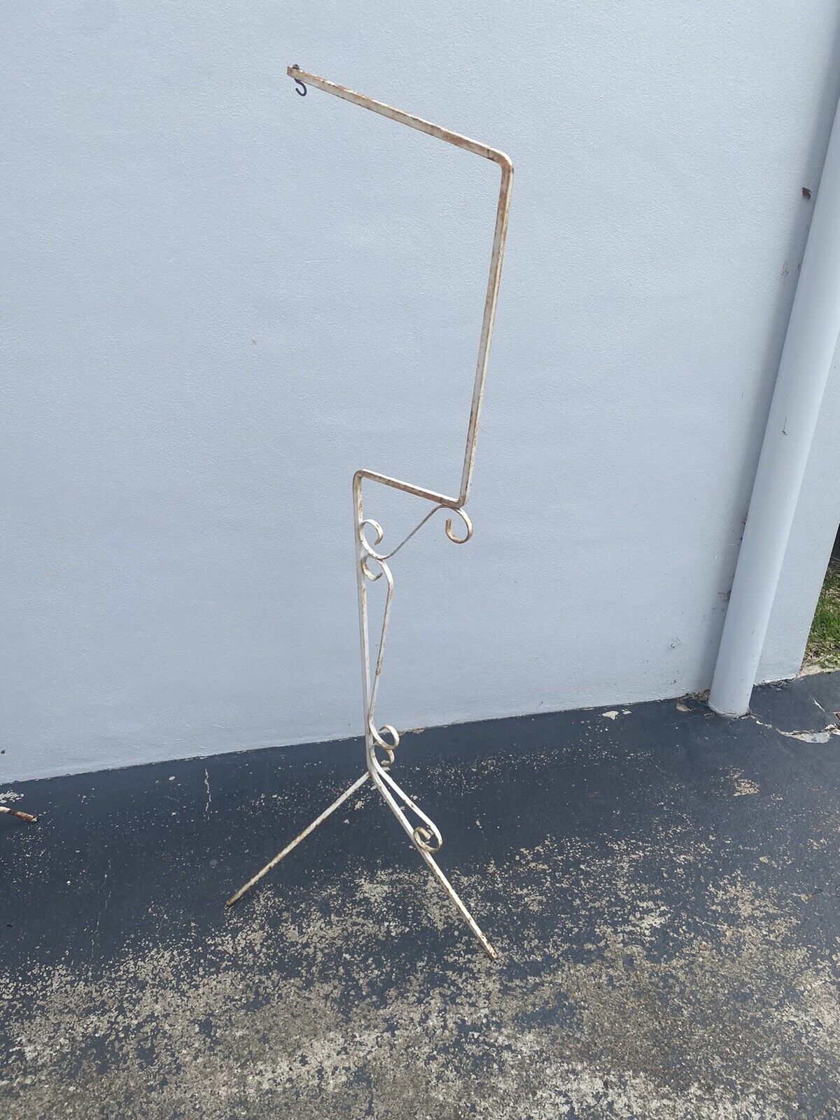 Rustic BIRD CAGE STAND Wrought Iron Hanging Plant H 137cm 50cm Top Square Ornate