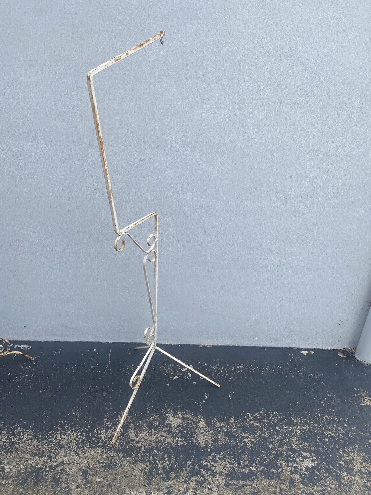 Rustic BIRD CAGE STAND Wrought Iron Hanging Plant H 137cm 50cm Top Square Ornate