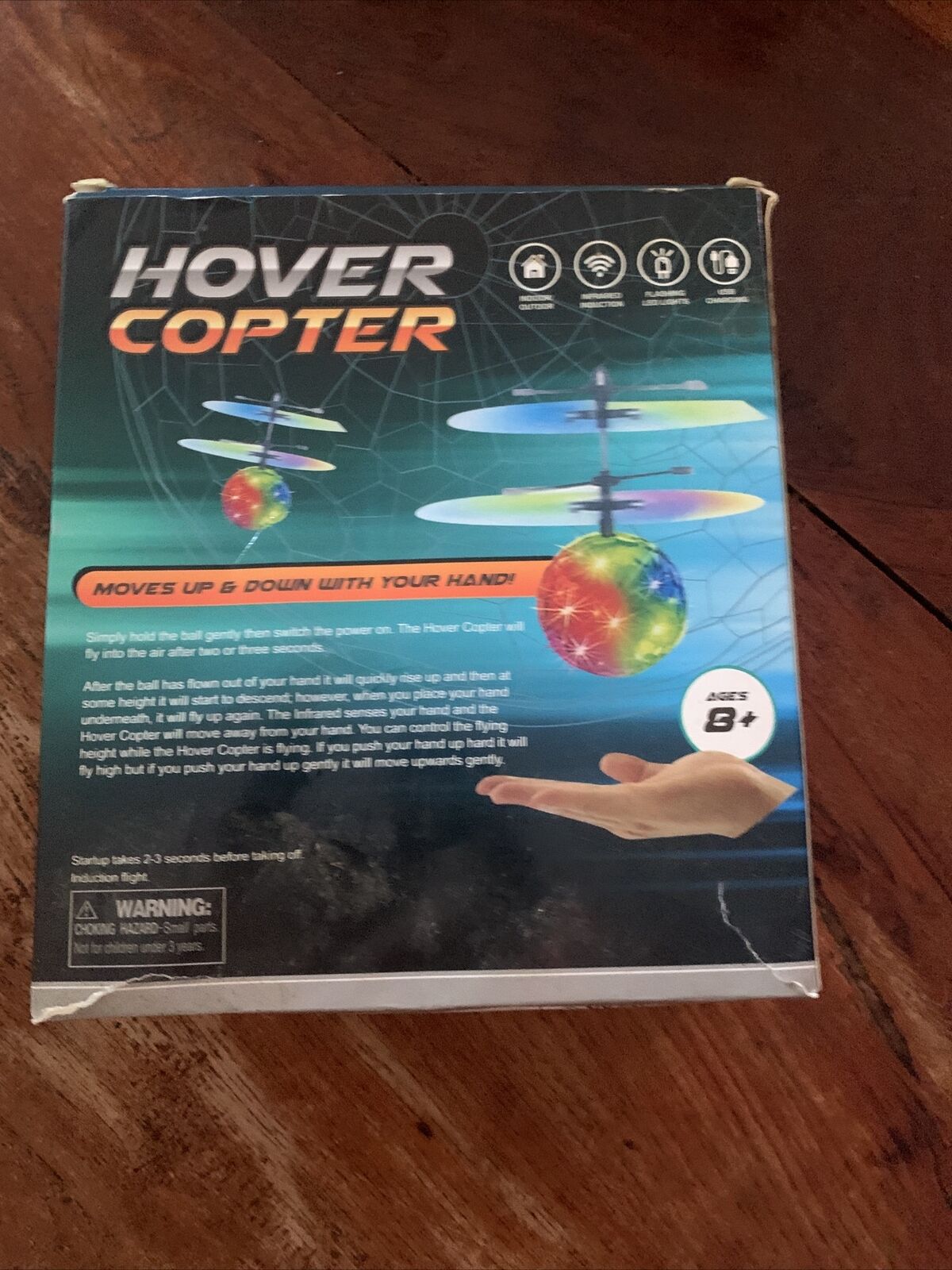 Toy HOVER COPTER Infrared Induction Ball Flying Flashing LED Light Disco Ball 8+