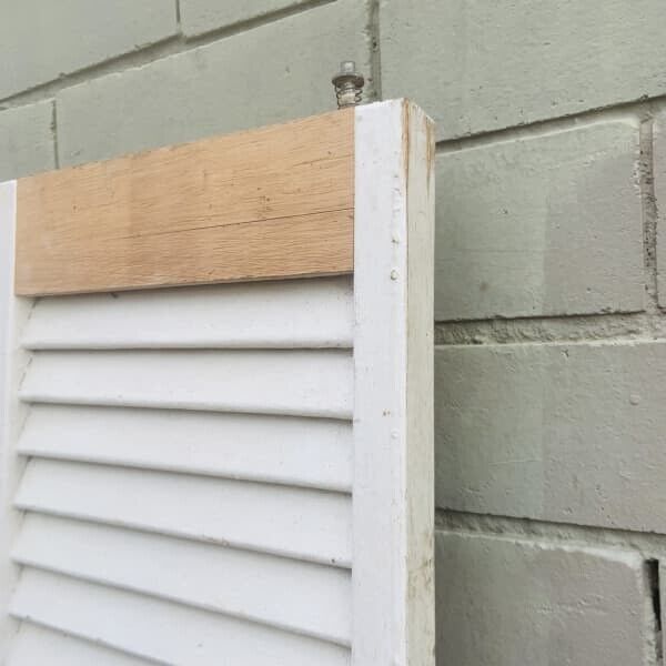 4 x Rustic Louvre Doors 201 x 29.8cm White Wooden Timber Bifolds Louvres 1200mm