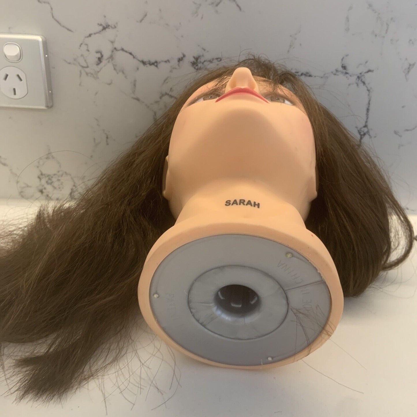 Mannequin Head Hat Female Hairdressing Training Neck Thick Human Hair #2 28cm