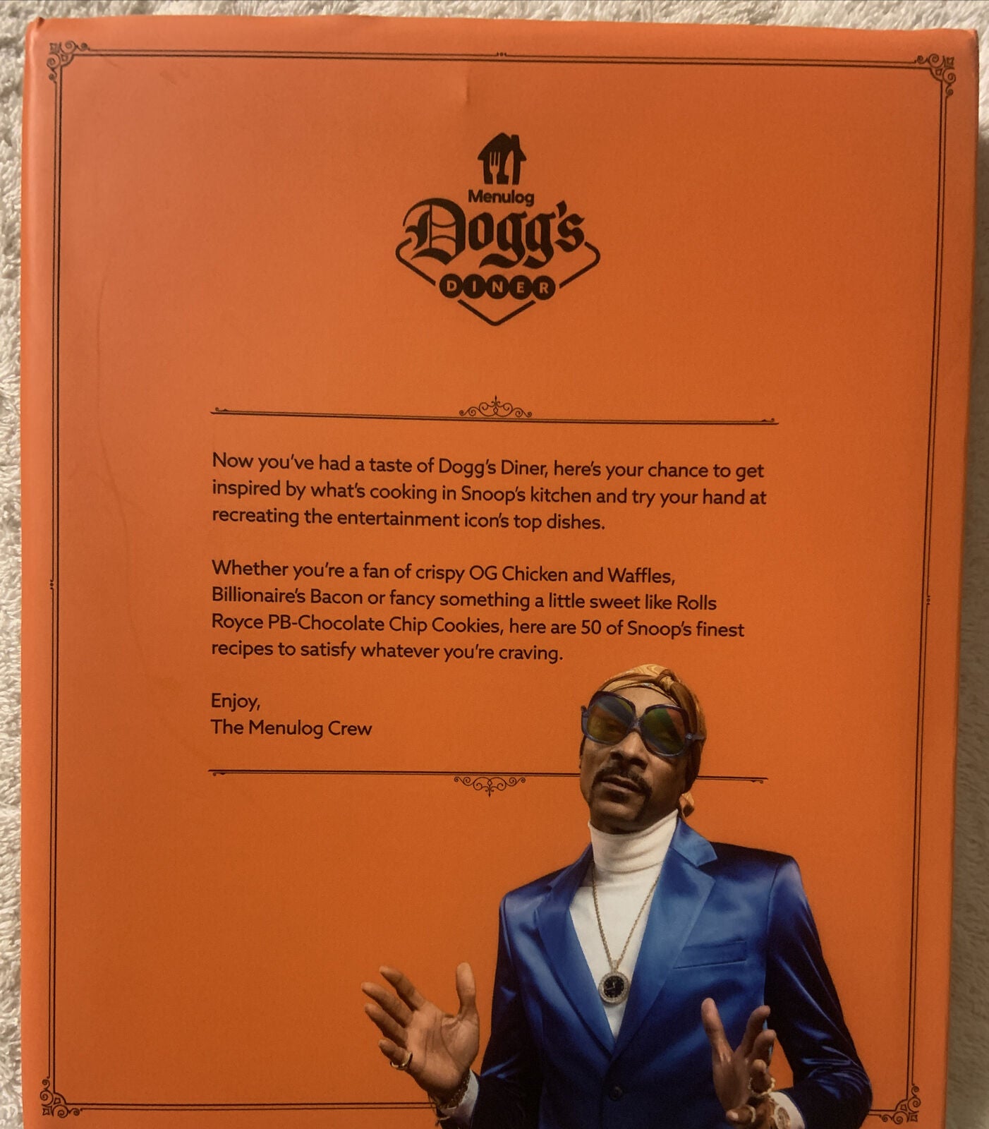 FROM CROOK TO COOK Platinum Recipes in MENULOG Doggs Diner DJ by Snoop Dogg RARE