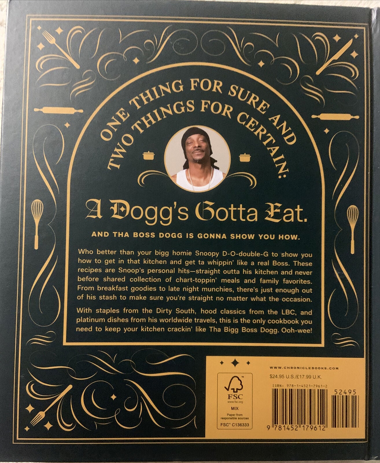 FROM CROOK TO COOK Platinum Recipes in MENULOG Doggs Diner DJ by Snoop Dogg RARE