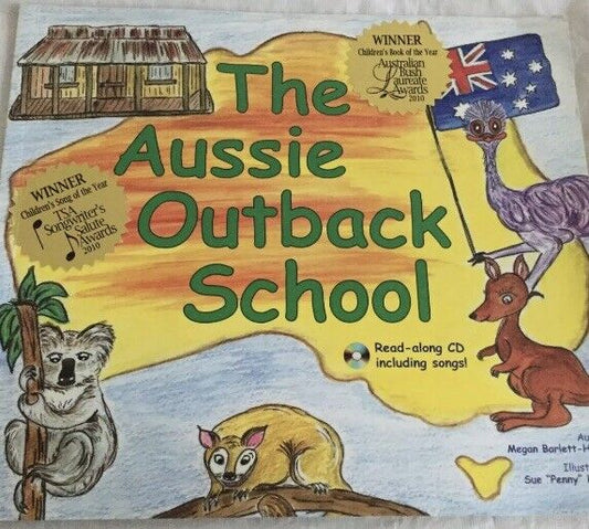 PB Book The Aussie Outback School w CD MEGAN BARLETT-HORNE  lg text colour pic