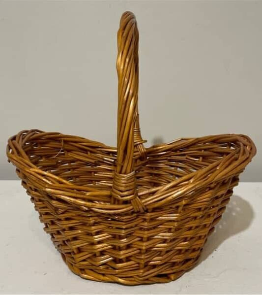 Vintage Wicker Basket 22cm Small Flower Girl Foraging Egg Gift Hamper Carry A329