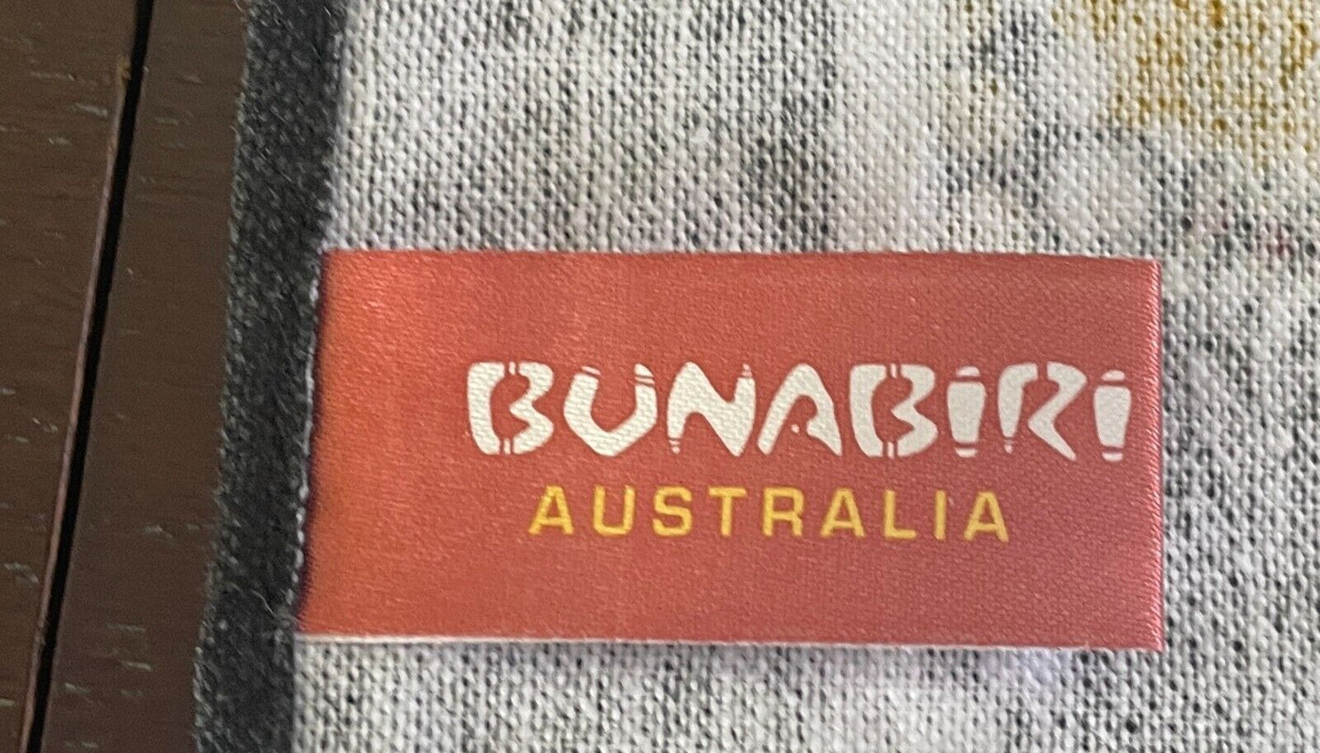 Vintage Tea Towel Cotton BUNABIRI WE BELONG TO THIS LAND Aboriginal Art NEW