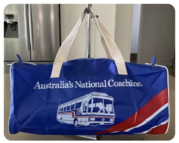 ANSETT PIONEER Vintage Unisex Coaches Blue Red White Logo Cabin Travel Bag Bus