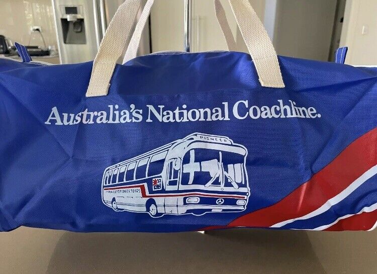 ANSETT PIONEER Vintage Unisex Coaches Blue Red White Logo Cabin Travel Bag Bus