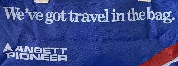 ANSETT PIONEER Vintage Unisex Coaches Blue Red White Logo Cabin Travel Bag Bus
