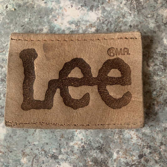 SEW ON PATCH LEE Jeans Vintage Leather Embossed Original Logo Brand For Denim