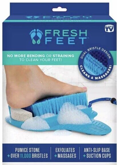 FRESH FEET Cleans & Foot Massager NO BENDING Scrub Clean Wash AS SEEN ON TV NEW