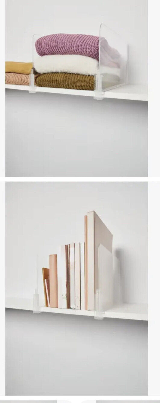 ANKO 2 Pack Shelf Dividers Keeps Shelves Neat & Organised Easy Fix Adjusts NEW