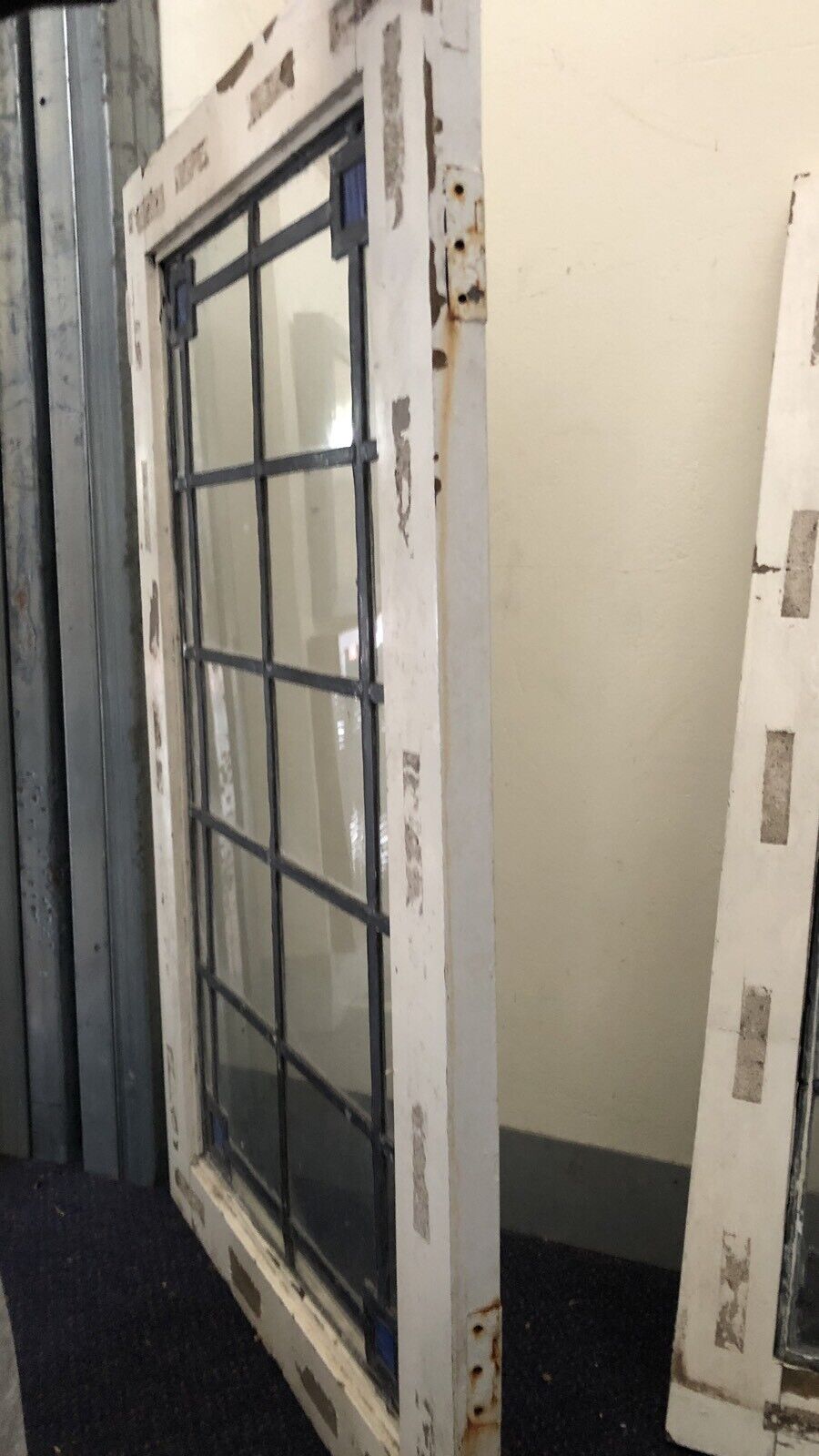 Rustic Leadlight  Panels x 2 Vintage Federation in Timber Window Frames British