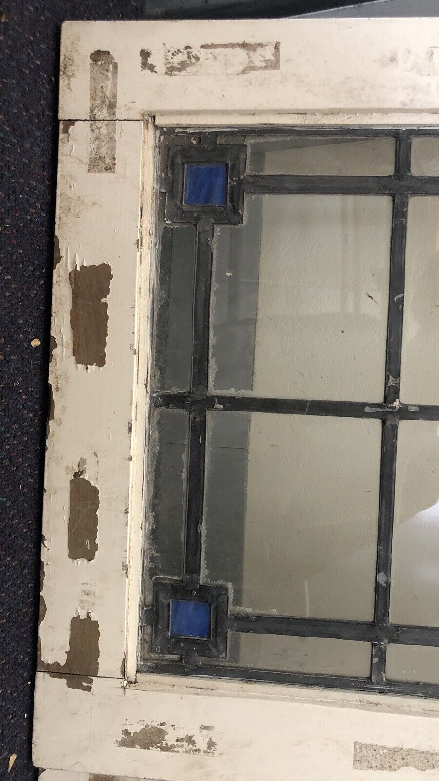 Rustic Leadlight  Panels x 2 Vintage Federation in Timber Window Frames British