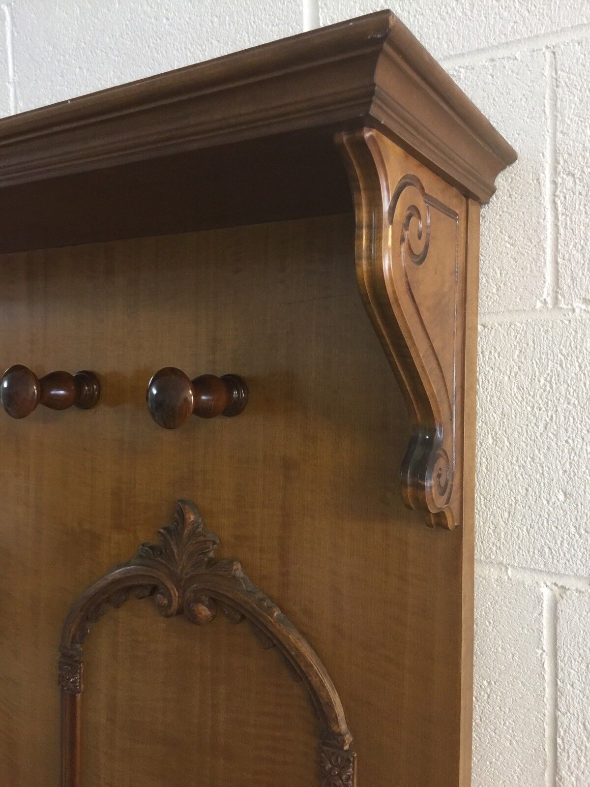 HALL STAND French Polished Wood Coat Clothes Hat Rack PANEL Wall or Floor 188cm