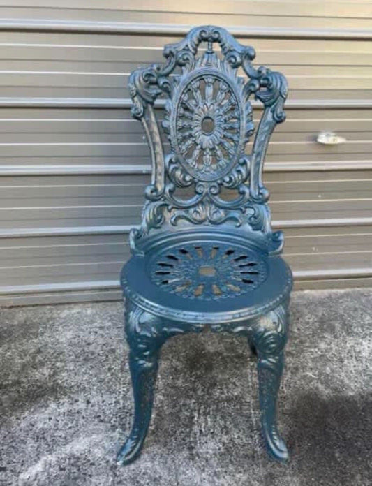 Patio Chair Outdoor Cast Aluminium Heritage Green Victorian Style Antique Repro